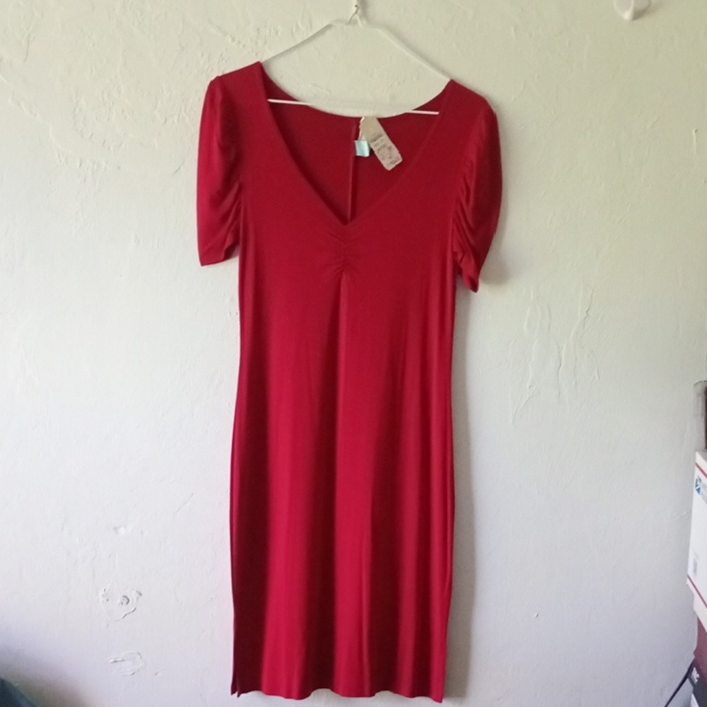 NEW Midi Dress Burgundy Women